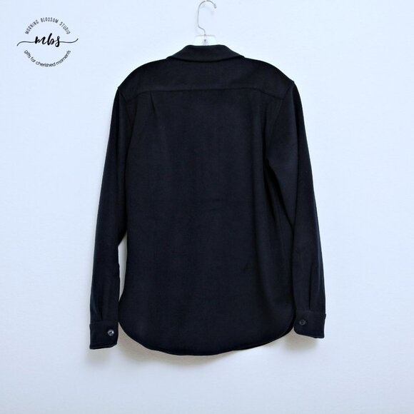 Slate & Stone Men's Wool Button Down Long Sleeve Shirt in Navy - Picture 2 of 7